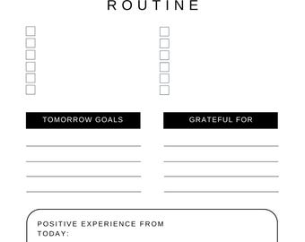 Afdrukbare checklist voor avondrust | Minimale nachtroutineplanner | Digitale pdf-download