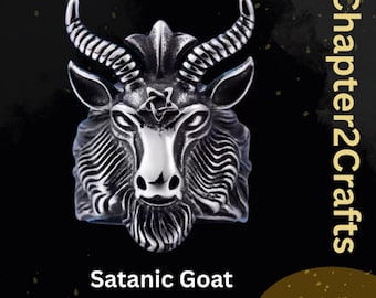 Goat Head Ring: Gothic Pagan Occult Jewelry