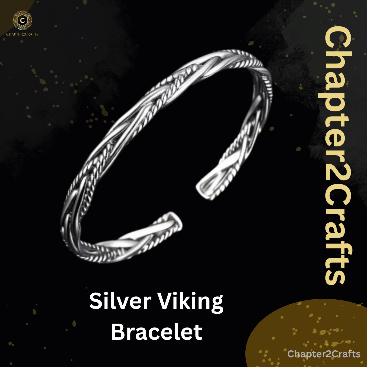 925 Viking Goth Twist Knot Bracelet, Thin Bangle for Women, Viking ...
