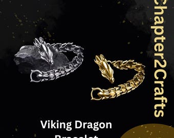 Viking Dragon Bracelet with Customized Gift Bag, Gothic Dragon Bracelet, Men's Stainless Steel Bracelet, Best Gift for Him, Fathers Day Gift