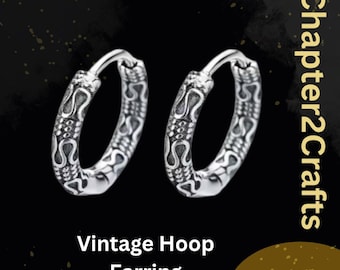 Viking Huggie Hoop Earrings with Customized Gift Bag, Vintage Stainless Steel Hoop Earrings, Celtic Earrings, Best Gift For her, Mothers Day
