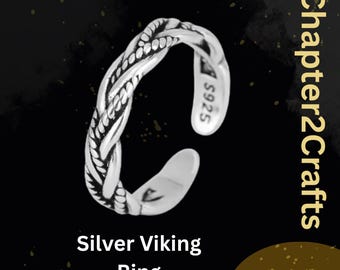 925S Silver Adjustable Celtic Ring, 925 Adjustable Celtic Knot Ring, Viking Knot Ring, Fathers Day Gift With Customized Black Velvet Pouch