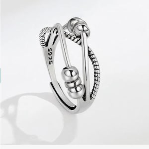 Sterling Silver Anti Anxiety Ring, Mothers Day Gift, Summer Jewellery