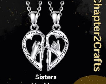 Sister Necklace Set of 2, Sister Gift for 2, Two Sisters Intertwined Heart Necklaces, Sister Jewelry, Charm Necklaces, Best Gift for her