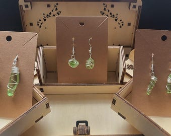 Uranium Glass Dangle Earrings