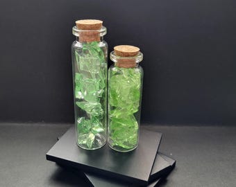 Crushed Uranium Glass Vial Jars