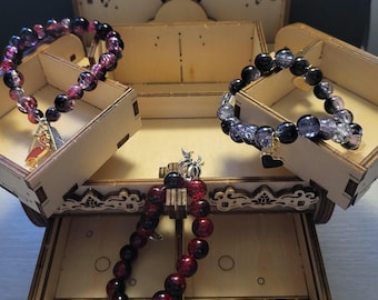 Glass Bead Bracelets With or Without Charms