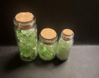 Crushed Uranium Glass Vial Jars