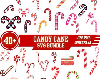 Clipart SVG de bastón de caramelo: diseños navideños de menta (descarga digital)