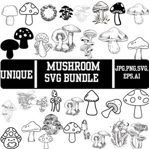 Mushroom SVG Bundle: Mystical Boho Cut Files (Digital Download)