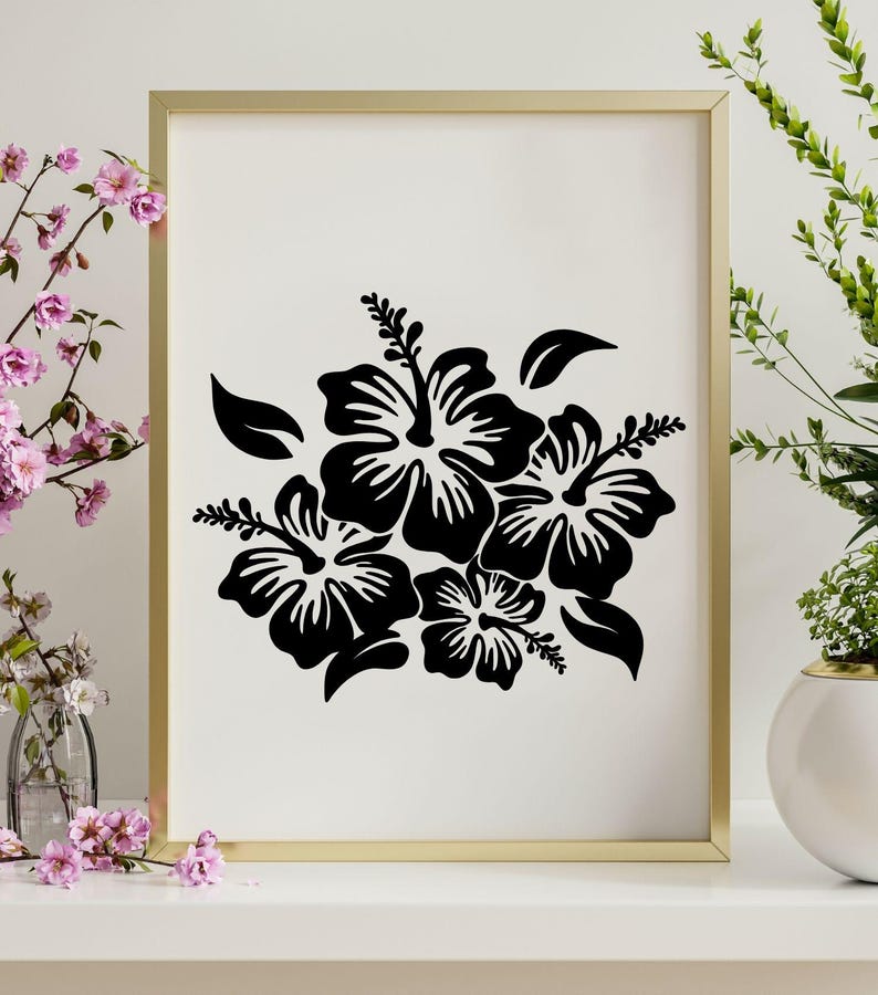 Hibiscus Flower SVG Bundle: Tropical Hawaiian Clipart (instant Download ...