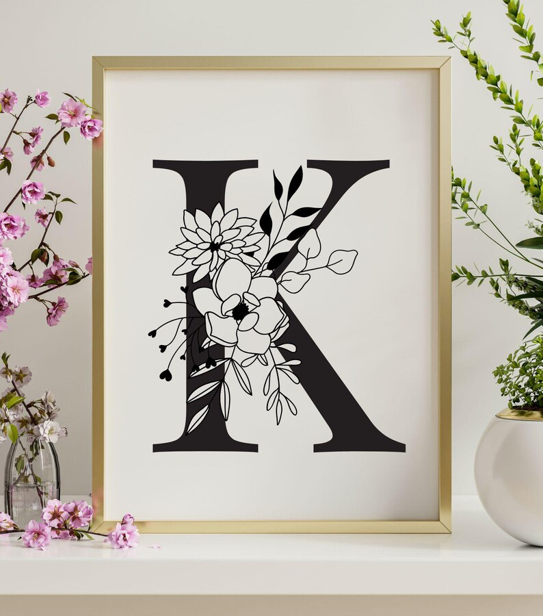 Floral Alphabet SVG Bundle, A to Z Monogram (digital Download) - Etsy