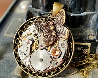 Butterfly Beauty Steampunk Inspired Pendant