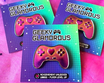 GeekyGlamorous Controller Pin - Rainbow