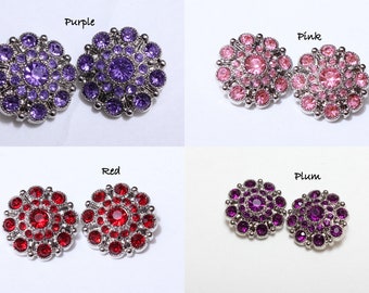 Set of 5 Rhinestone Acrylic Button, Button embellishment,28 mm,Rhinestone Buttons for jewellery, wholesale rhinestone button,bow center