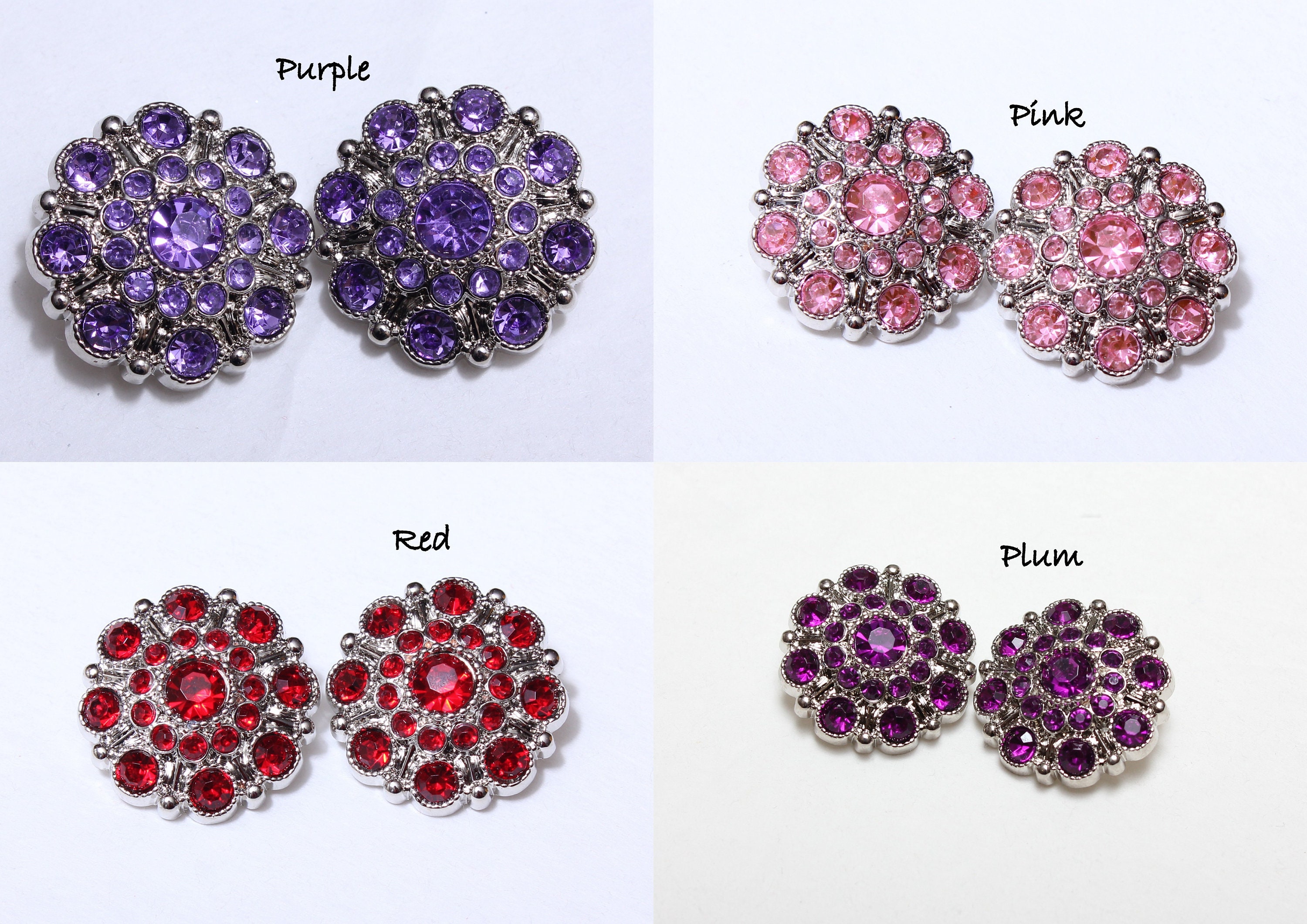 10 Pcs,crystal Buttons,round Buttons,rhinestone Buttons,buttons W