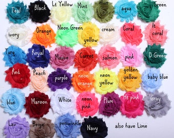 Shabby Flowers 2.5 inch Shabby Rose Trim Wholesale, Shabby Chiffon Flower Headbands, By yard, 1/2 yard, 1 yard or 2 flowers