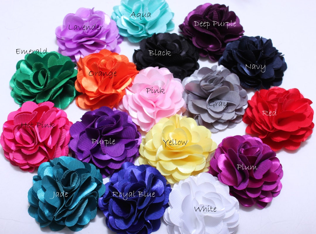 Silky Satin Mesh Flowers 3inchfabric Flowerswholesale Silk Flower