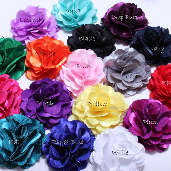 Silky satin mesh flowers 3Inch-Fabric flowers-wholesale silk flower-Wholesale DIY Supplies-Headband Flower-Applique-Hair Accessories