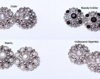 5 Rhinestone Buttons Garment Buttons DIY Embellishments Bridal Buttons Sewing Buttons