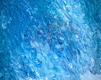 Schilderij getextureerde golven: oceaanacrylkunst, 26 x 38 inch