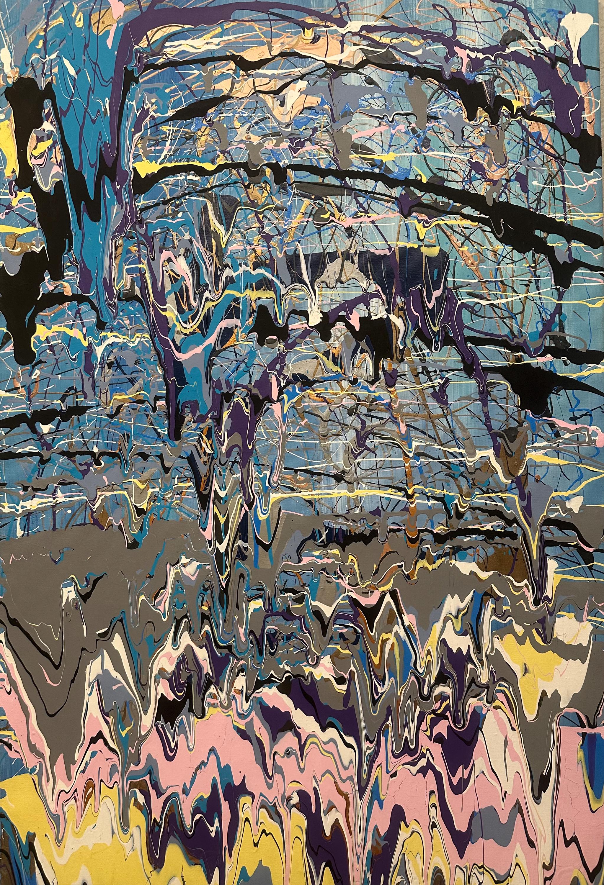 アクリル画　抽象画 キャンバスに描かれた抽象アクリル画（36 x 24インチ） - Etsy 日本