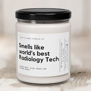 Radiology Tech Candle Gift, Grad Gift for Radiologist Tech Gift, Rad Tech Gifts, World&#39;s Best Radiology Tech, Christmas Rad Tech Gift Candle