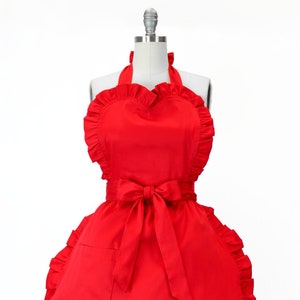 Red Retro Apron - Mrs. Santa Claus Holiday Retro Apron FREE SHIPPING