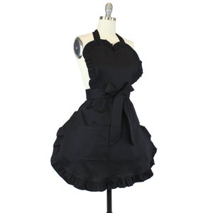 Black Sweetheart Hostess Vintage Inspired Pin Up Apron zdjęcie 3