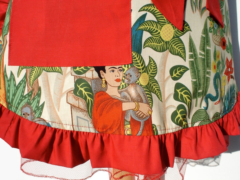 Apron Frida Vintage Inspired Mexican Apron FREE SHIPPING image 3