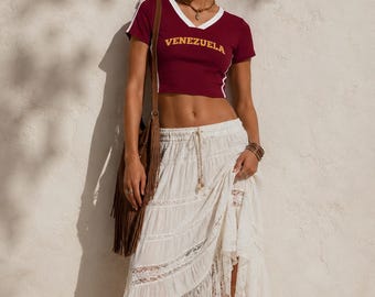 Venezuela Women’s Slim Fit Color Block T-Shirt
