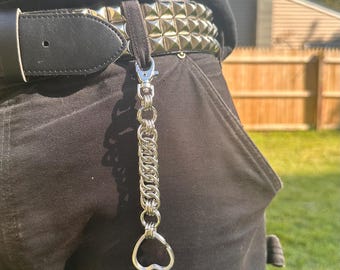 Handmade Loverboy Chainmail Keychain: Edgy Punk Grunge Jewelry