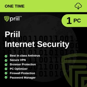 Priil Lifetime Antivirus | 1 PC | One Time Subscription, Lifetime Security.