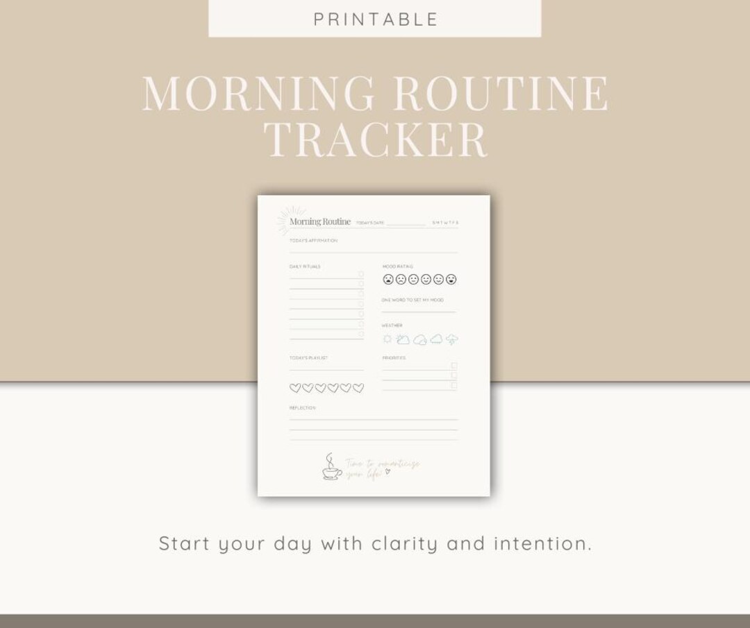 Morning Routine Tracker | Printable Daily Habit Planner | Digital Self ...