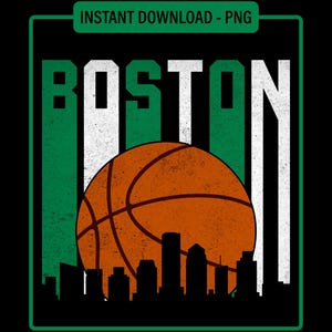 Graphic Boston Skyline PNG / | PNG File Instant Download