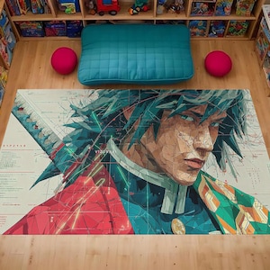Anime Rug: Japanese Manga Characters, Kawaii Decor