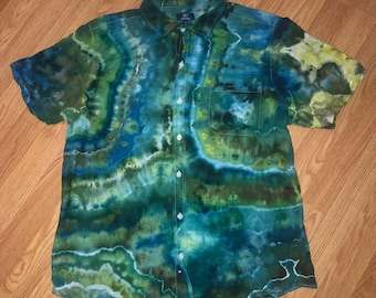 Geode tie dye button down