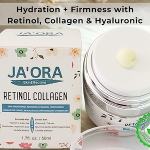 Retinol Cream with Collagen Face Moisturizer | Anti Wrinkle Hydrating Cream | Hyaluronic Acid Face Cream | Organic Skincare No Chemicals