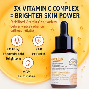 3X Vitamin C Face Serum – Vegan, Brightening, Hydrating - 30ml / 1 fl oz