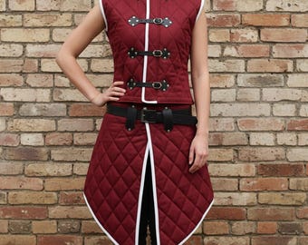 Red Padded Armor Costume with Short Sleeves