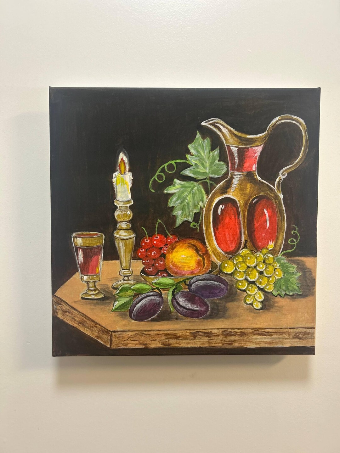 Original Acrylic Painting on Canvas Still Life 14x14 - Etsy
