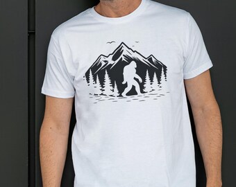 Bigfoot Mountain Range Shirt, Sasquatch Enthusiast Soft Tee