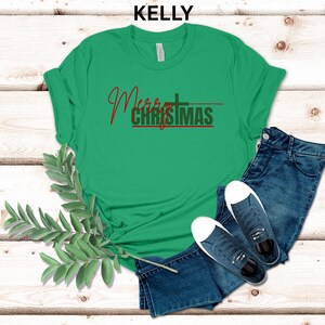 Merry Christmas Cross Soft Tee, Festive Holiday T-Shirt, Airlume Cotton image 7