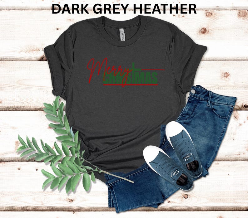 Merry Christmas Cross Soft Tee, Festive Holiday T-Shirt, Airlume Cotton image 4