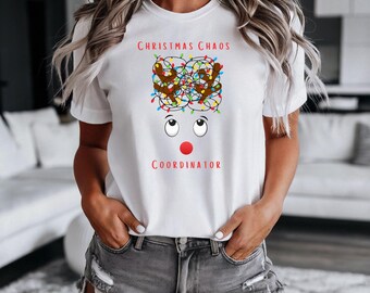 Christmas Chaos Coordinator Funny Holiday Party Soft Tee, Festive Casual Top