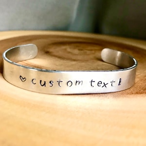 Pulsera ajustable de aluminio estampado personalizable - Pulsera personalizada - Pulsera estampada personalizada - Pulsera Mantra - Idea de regalo