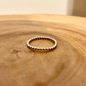 Minimalist Sterling Silver Thin Dainty Dot Stacking Ring, Simple Ring, Ball Bead Ring,