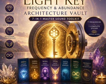 Light Key Frequency & Abundance Architecture Vault / Kit de herramientas de sonido maestro 7 en 1 / Descarga digital