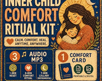 Kit de rituales para el bienestar del niño interior / Audio para el alivio de la ansiedad somática / Descarga digital para el autocuidado