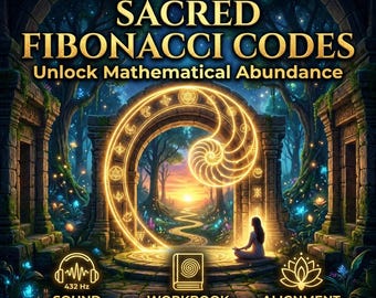 Kit de Códigos Sagrados de Fibonacci: Sonido de 432 Hz, Cuaderno de trabajo de geometría, Alineación de la abundancia (Digital)